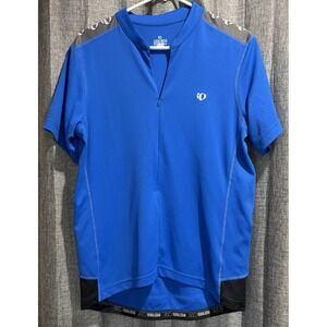 Pearl Izumi Select Series Blue Short Sleeve Bike Jersey Shirt Mens Large 1/4 Zip